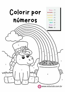 Colorir por números o unicórnio