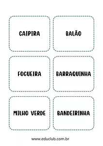 Atividade de pareamento Festa Junina