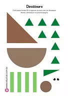 Dinossauro para recortar e montar de papel