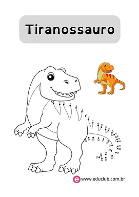 Ligue os pontos dinossauro para 2º Ano, 1º Ano de Números, Matemática, Desenhos, Artes - Material educacional