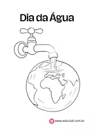 Desenho sobre o Dia da Água Desenho sobre o Dia da Água para Pré-Escola de Datas Comemorativas, Dia da Água - Material educacional