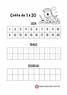 Atividade com números de 1 a 20