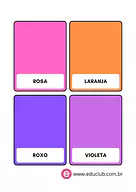 Cartões das cores para Pré-Escola de Cores, Artes - Material educacional