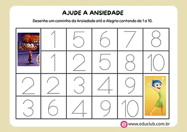 Labirinto de números do 1 ao 10 para 1º Ano de Números, Passatempo, Matemática - Material educacional
