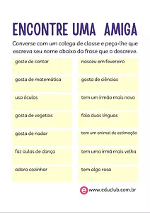 Atividade Dia do Amigo para 5 ano