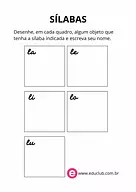 Desenhe uma palavra com a sílaba que se pede