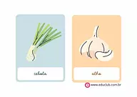 Cartões dos vegetais 