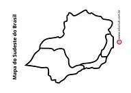 Mapa da Região Sudeste do Brasil para colorir
