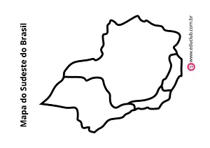 Mapa da Região Sudeste do Brasil para colorir