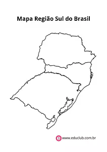 Mapa da Região Sul do Brasil para colorir