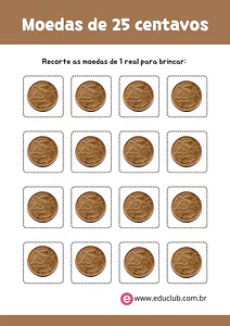 Moedas de 25 para imprimir
