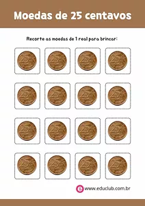 Moedas de 25 para imprimir