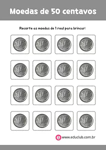 Moedas de 50 centavos para imprimir
