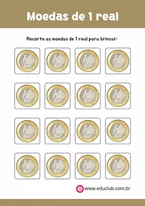 Moedas de 1 real para imprimir