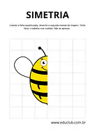 Atividade de simetria de uma abelha Atividade de simetria de uma abelha para 2º Ano, 1º Ano de Matemática, Simetria - Material educacional