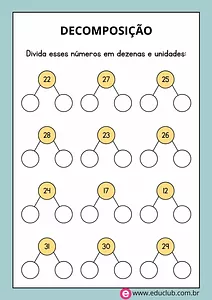 Decomposição de números: dezenas e unidades
