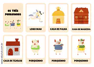 Os Três Porquinhos: conto em cartões Os Três Porquinhos: conto em cartões para Creche, 2º Ano, 1º Ano, Pré-Escola de História Infantil, Contos Infantis - Mater...
