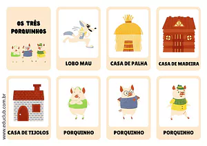 Os Três Porquinhos: conto em cartões