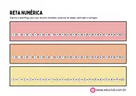 Reta numérica para imprimir para 2º Ano, 1º Ano de Recursos Educativos, Números, Matemática, Tipos de folhas - Material ed...