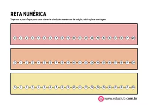 Reta numérica para imprimir
