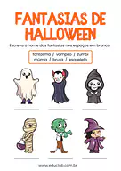 Fantasias de Halloween para 2º Ano, 1º Ano de Datas Comemorativas, Halloween - Material educacional