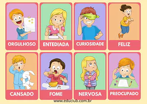 Baralho das emoções para imprimir