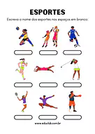 Atividade sobre esporte Atividade sobre esporte para 3º Ano, 2º Ano de Educação Física - Material educacional