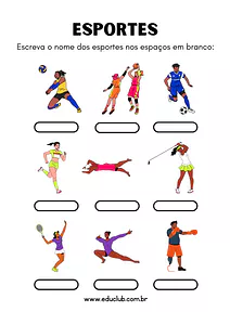 Atividade sobre esporte