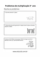 100 problemas de multiplicação para 3º ano