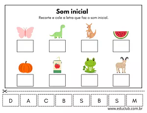 Atividade som inicial das palavras
