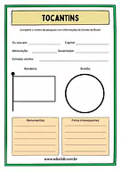 Atividade sobre o Tocantins para 5º Ano, 4º Ano de Geografia, Recursos Educativos, Roteiro de pesquisa, Brasil - Material ...