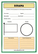 Atividade sobre Roraima para 5º Ano, 4º Ano de Geografia, Recursos Educativos, Roteiro de pesquisa, Brasil - Material educ...
