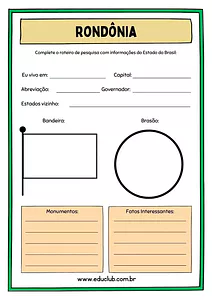 Atividade sobre Rondônia