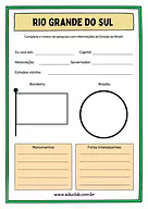 Atividade sobre o Rio Grande do Sul para 5º Ano, 4º Ano de Geografia, Recursos Educativos, Roteiro de pesquisa, Brasil - M...