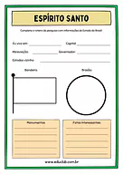 Atividade sobre o Espírito Santo para 5º Ano, 4º Ano de Geografia, Recursos Educativos, Roteiro de pesquisa, Brasil - Mate...
