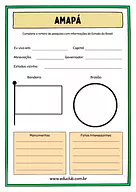 Atividade sobre Amapá para 5º Ano, 4º Ano de Geografia, Recursos Educativos, Roteiro de pesquisa, Brasil - Material educac...