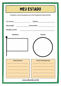 Roteiro de pesquisa sobre Estados Brasileiros