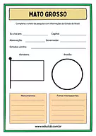Atividade sobre Mato Grosso para 5º Ano, 4º Ano de Geografia, Recursos Educativos, Roteiro de pesquisa, Brasil - Material ...