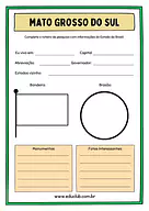 Atividade sobre Mato Grosso do Sul para 5º Ano, 4º Ano de Geografia, Recursos Educativos, Roteiro de pesquisa, Brasil - Ma...