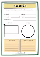 Atividade sobre o Maranhão para 5º Ano, 4º Ano de Geografia, Recursos Educativos, Roteiro de pesquisa, Brasil - Material e...