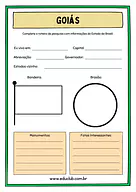 Atividade sobre Goiás para 5º Ano, 4º Ano de Geografia, Recursos Educativos, Roteiro de pesquisa, Brasil - Material educac...