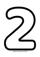 Molde número 2 para imprimir Molde número 2 para imprimir para Creche, Pré-Escola de Números, Matemática - Material educacional