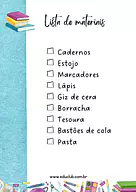 Atividade sobre lista de material escolar para 3º Ano, 2º Ano, 1º Ano de Recursos Educativos, Volta às Aulas - Material ed...