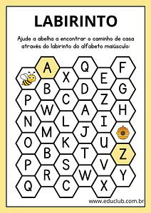 Alfabeto da abelha - jogo do labirinto