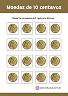 Moedas para imprimir para 5º Ano, 4º Ano, 3º Ano, 2º Ano, 1º Ano de Matemática, Dinheiro, Educação Financeira - Material e...