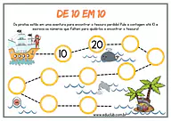 Atividade de contar de 10 em 10 para 2º Ano, 1º Ano de Números, Matemática - Material educacional