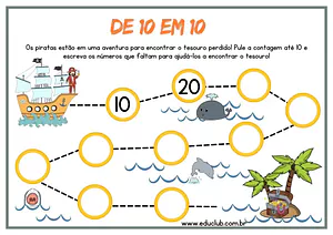 Atividade de contar de 10 em 10