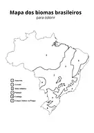 Mapa dos biomas brasileiros para colorir para 5º Ano, 4º Ano, 3º Ano de Geografia, Brasil - Material educacional