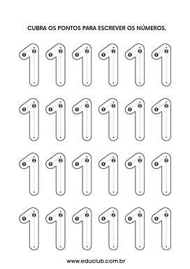 Números de 1 a 10 para Creche, Pré-Escola de Números, Matemática - Material educacional