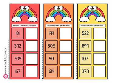 Atividade sucessor para 1º Ano de Números, Matemática - Material educacional